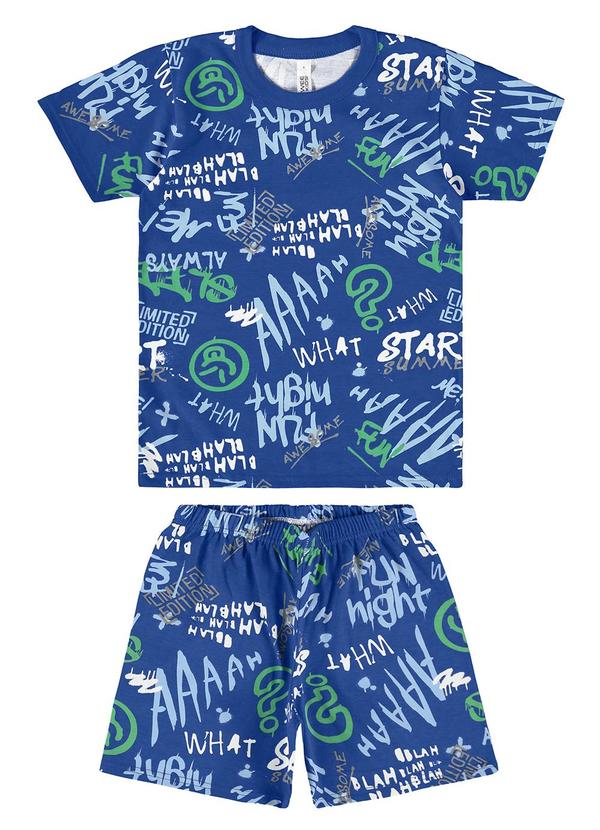Malwee Kids - Pijama Azul Grafite Brilha no Escuro Menino