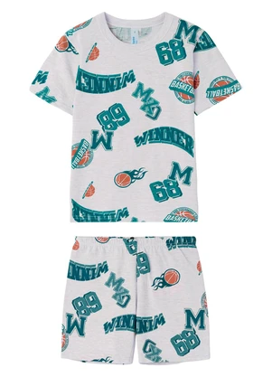 Malwee Kids - Pijama Basketball que Brilha no Escuro Branco - MALWEE KIDS