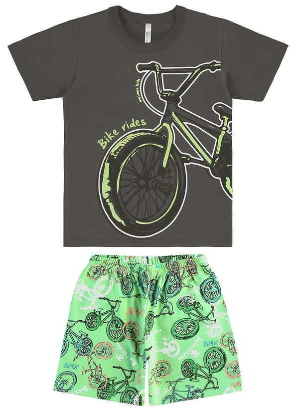 Malwee Kids - Pijama Bike e Fronha Cinza Chumbo 3