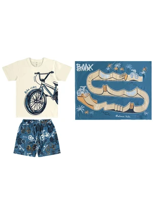 Malwee Kids - Pijama Bike e Fronha Off White - MALWEE KIDS