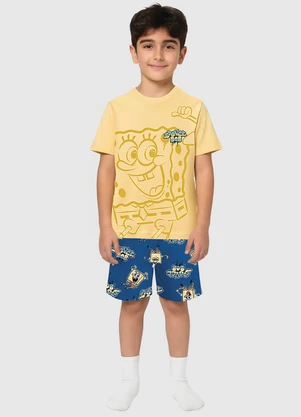 Malwee Kids - Pijama Bob Esponja® Amarelo - MALWEE KIDS