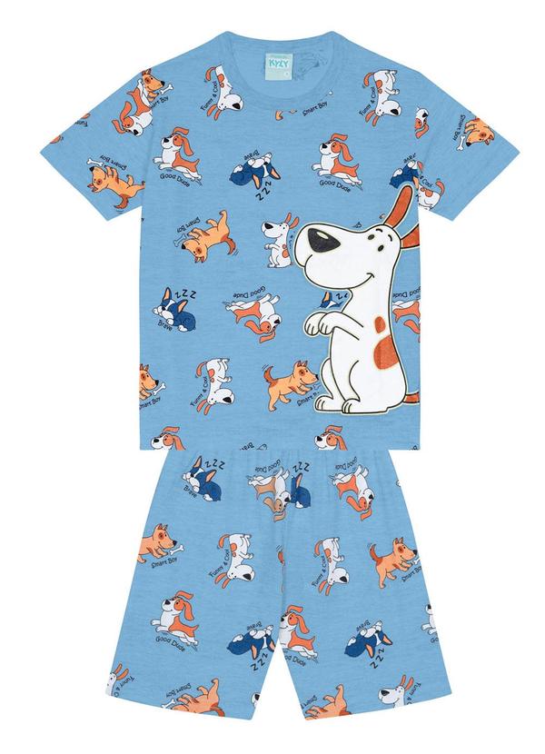 Kyly - Pijama Brilha no Escuro Cachorrinhos Azul