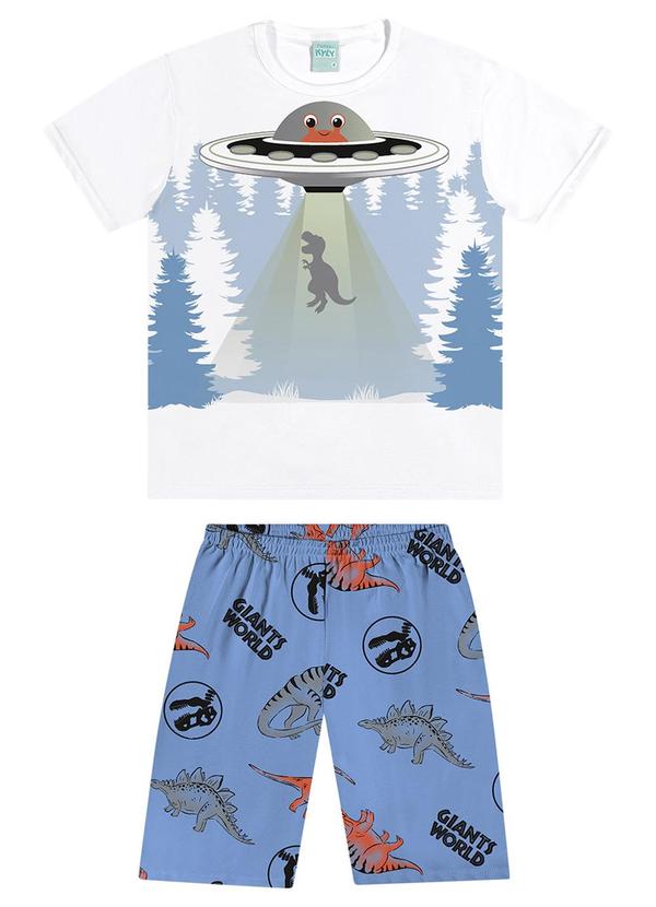 Kyly - Pijama Brilha no Escuro Infantil Menino Branco 1