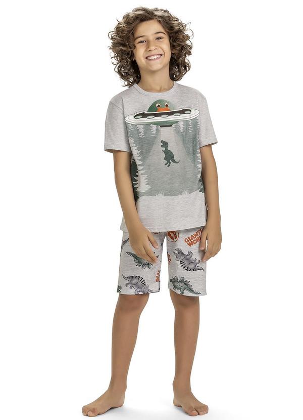 Kyly - Pijama Brilha no Escuro Infantil Menino Cinza