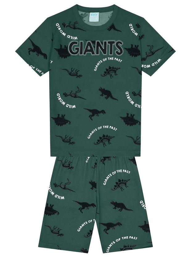 Kyly - Pijama Brilha no Escuro Infantil Menino Verde