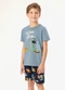 Rovi Kids - Pijama Camiseta com Bermuda Infantil Azul - variação: Azul