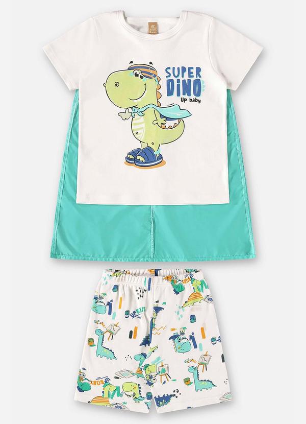 Up Baby - Pijama Camiseta com Capa e Bermuda Bege 3