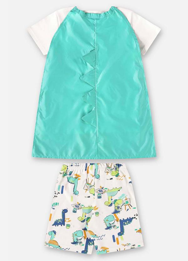 Up Baby - Pijama Camiseta com Capa e Bermuda Bege 4