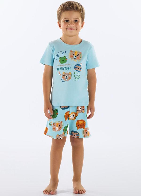 Up Baby - Pijama Camiseta e Bermuda Infantil Azul