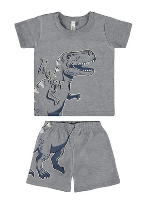 Malwee Kids - Pijama Cinza Roarr Brilha no Escuro Menino - MALWEE KIDS