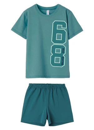 Malwee Kids - Pijama College Azul Petróleo - MALWEE KIDS