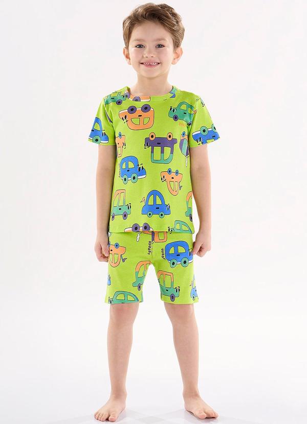 Up Baby - Pijama com Camiseta e Bermuda Verde