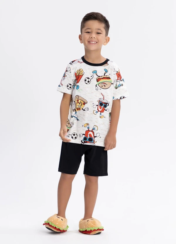 Alakazoo - Pijama com Estampa que Brilha no Escuro Bege