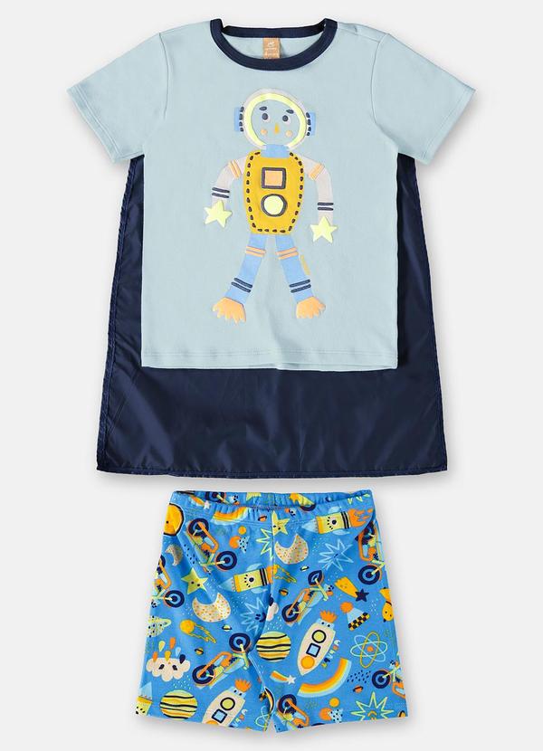 Up Baby - Pijama Curto Dino Dreams Infantil Azul 2
