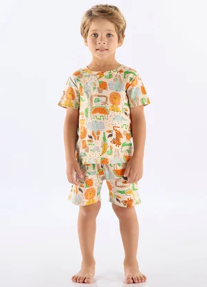 Up Baby - Pijama Curto Infantil em Suedine Azul - UP BABY