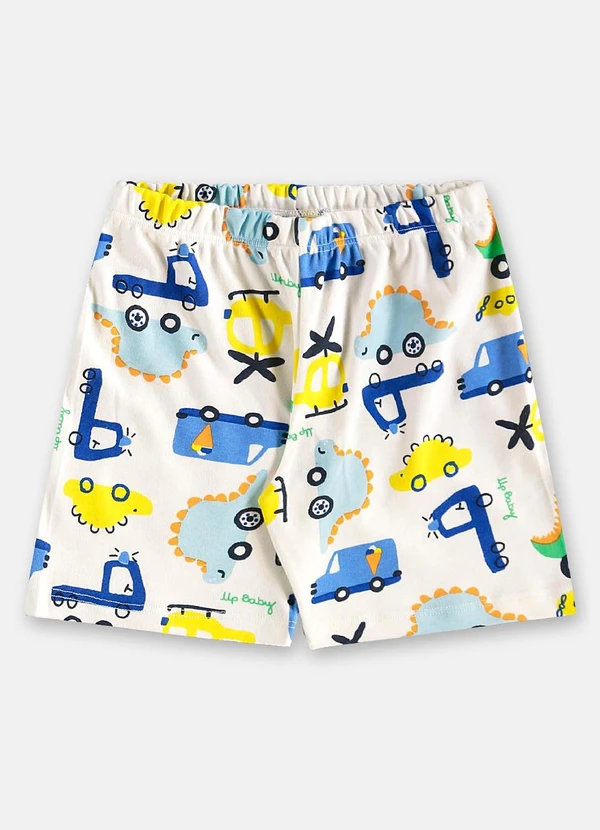 Up Baby - Pijama Curto Infantil em Suedine Branco 5