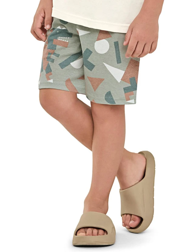 Elian - Pijama Curto Infantil Menino Dino Bege 3