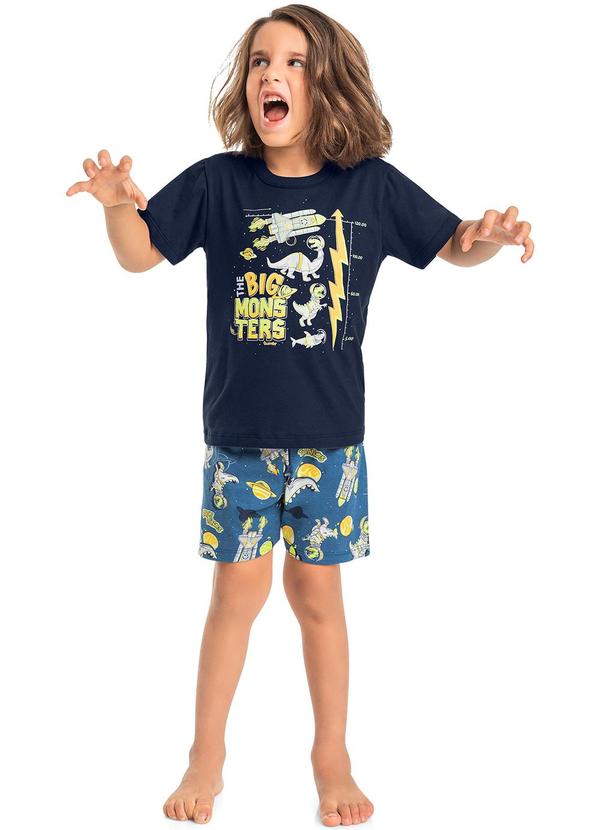Quimby - Pijama Curto para Menino Azul 1