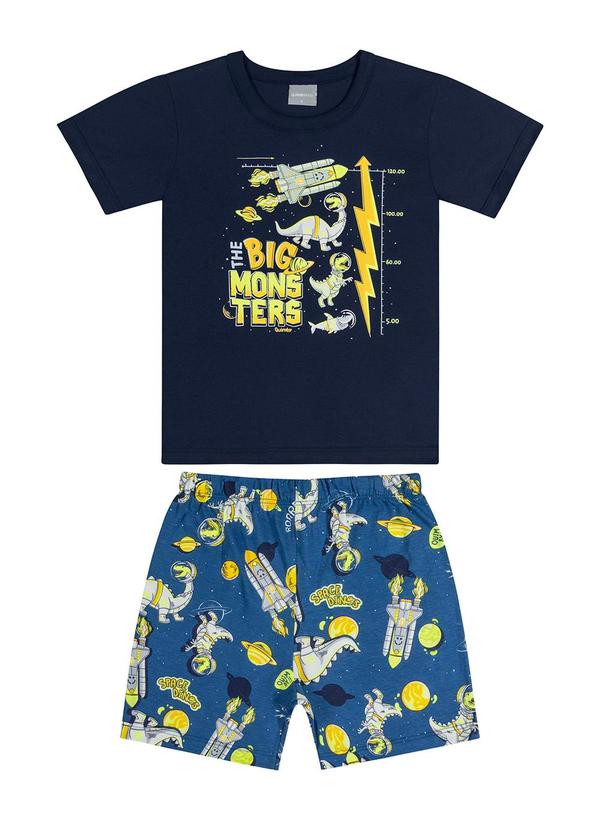 Quimby - Pijama Curto para Menino Azul 2