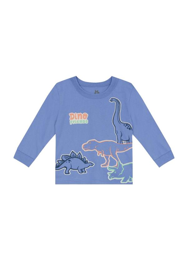 Brandili - Pijama de Dinossauro Brilha no Escuro Azul 3