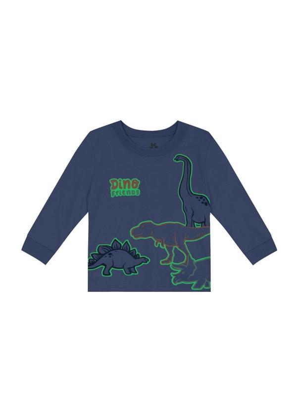 Brandili - Pijama de Dinossauro Brilha no Escuro Azul 6