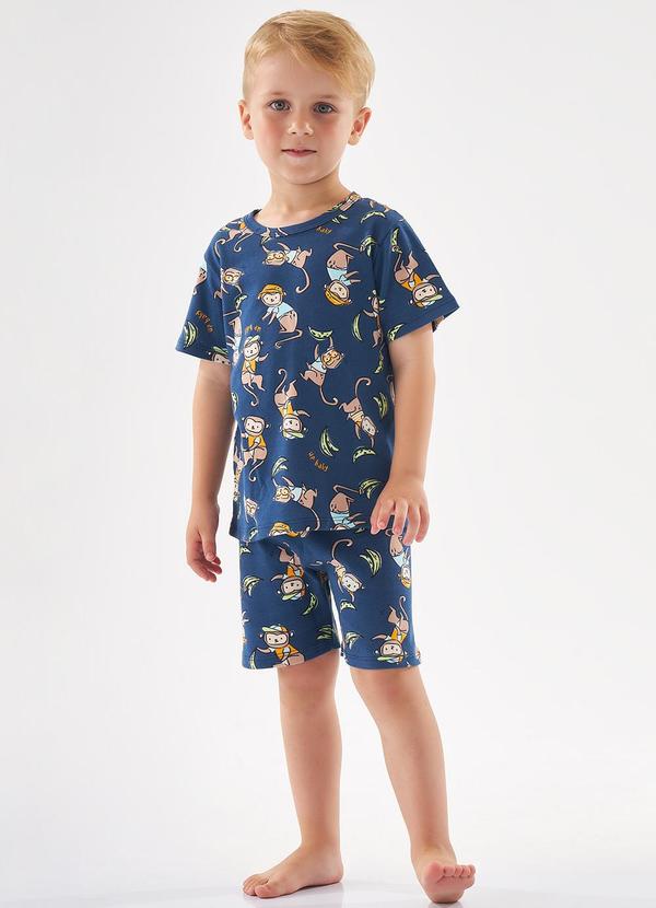 Up Baby - Pijama de Verão Infantil Menino Azul