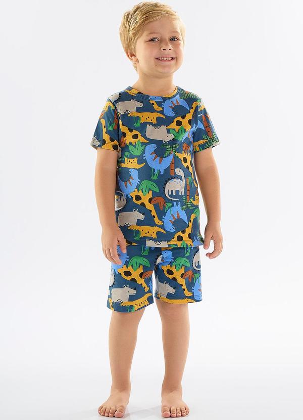 Up Baby - Pijama Dino Infantil para Menino Azul