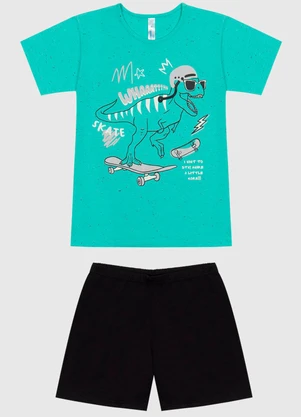 Malwee Kids - Pijama Dino Skatista Brilha no Escuro Verde - MALWEE KIDS