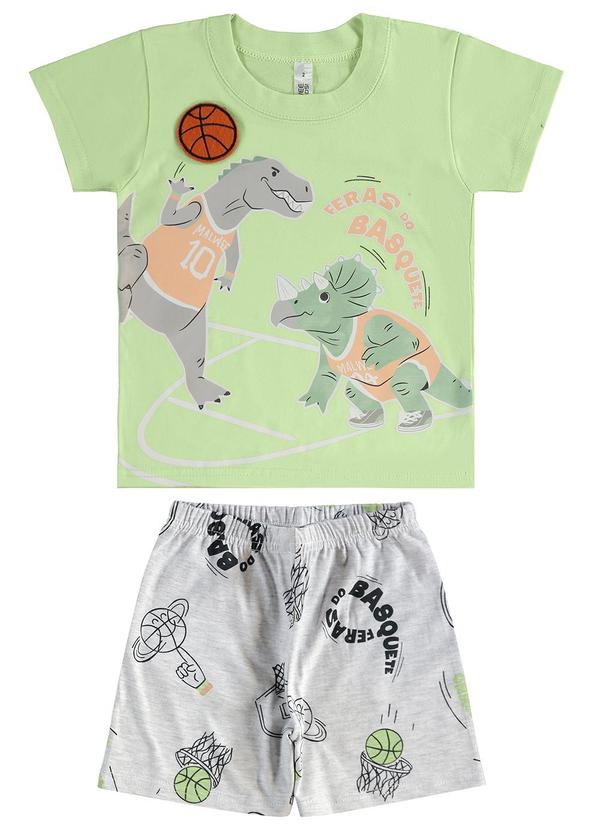 Malwee Kids - Pijama Dinos que Brilha no Escuro Verde Claro 1