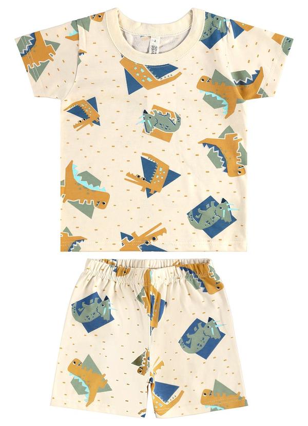 Malwee Kids - Pijama Dinos que Brilham no Escuro Off White 1