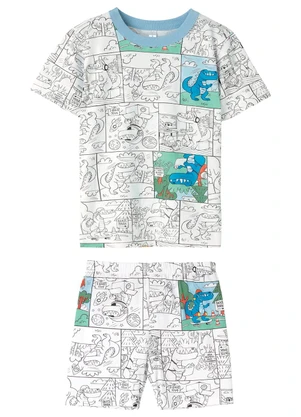 Malwee Kids - Pijama Dinossauros Gibi Interativo Branco - MALWEE KIDS