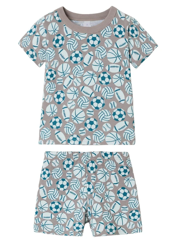 Malwee Kids - Pijama Esportivo que Brilha no Cinza Claro