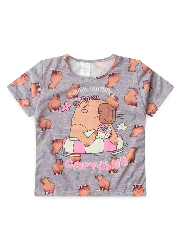 Atelie da Crianca - Pijama Feminino Verão Capivara Summer Cinza 2