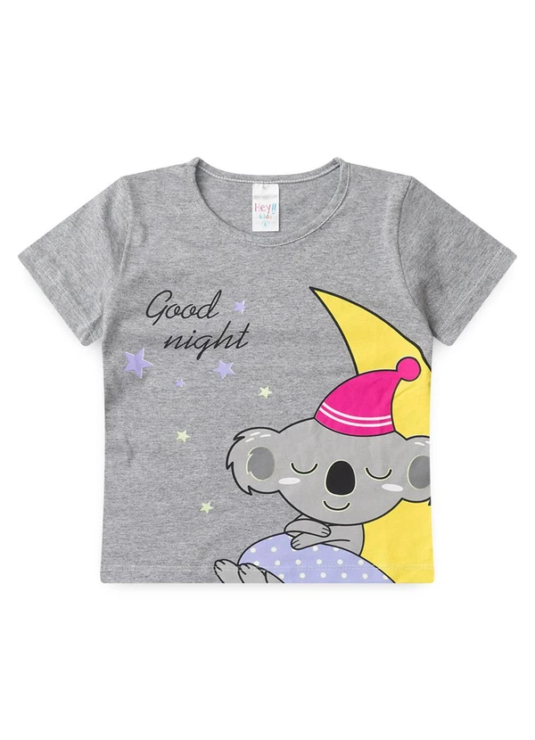 Atelie da Crianca - Pijama Feminino Verão Coala Bolinha Cinza 2