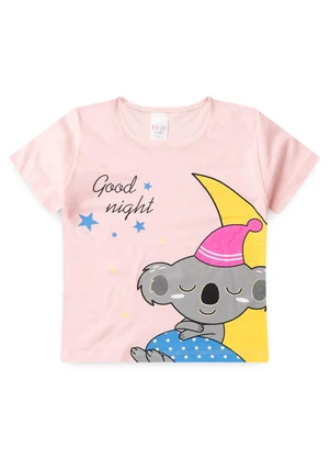 Atelie da Crianca - Pijama Feminino Verão Coala Bolinha Rosa - ATELIE DA CRIANCA