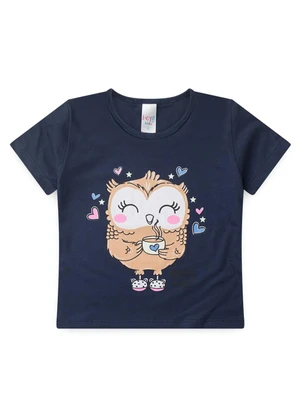 Atelie da Crianca - Pijama Feminino Verão Coruja Azul - ATELIE DA CRIANCA