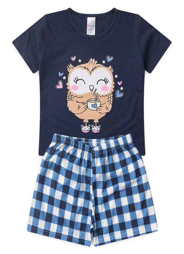 Atelie da Crianca - Pijama Feminino Verão Coruja Azul