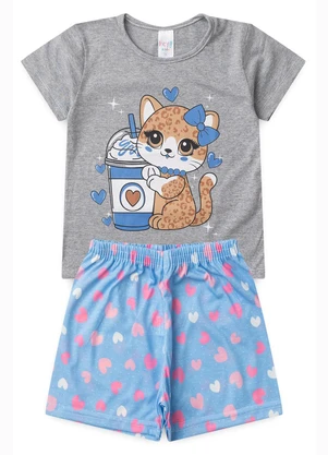 Atelie da Crianca - Pijama Feminino Verão Coruja Branco - ATELIE DA CRIANCA