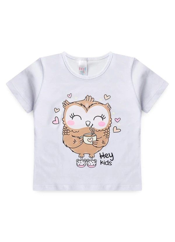 Atelie da Crianca - Pijama Feminino Verão Coruja Branco 2