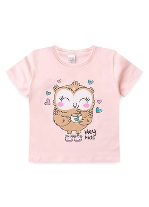 Atelie da Crianca - Pijama Feminino Verão Coruja Rosa - ATELIE DA CRIANCA