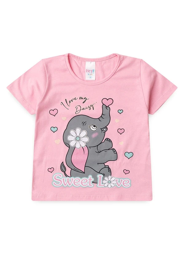 Atelie da Crianca - Pijama Feminino Verão Elefante Rosa 2