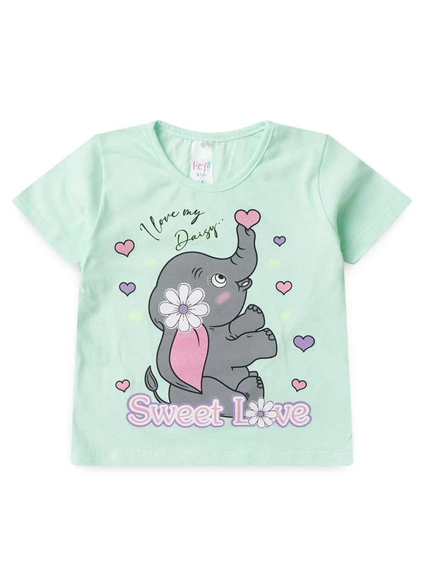 Atelie da Crianca - Pijama Feminino Verão Elefante Verde 2