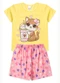Atelie da Crianca - Pijama Feminino Verão Gata Onça Amarelo - variação: Amarelo