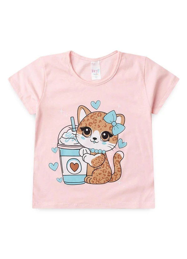 Atelie da Crianca - Pijama Feminino Verão Gata Onça Rosa 2