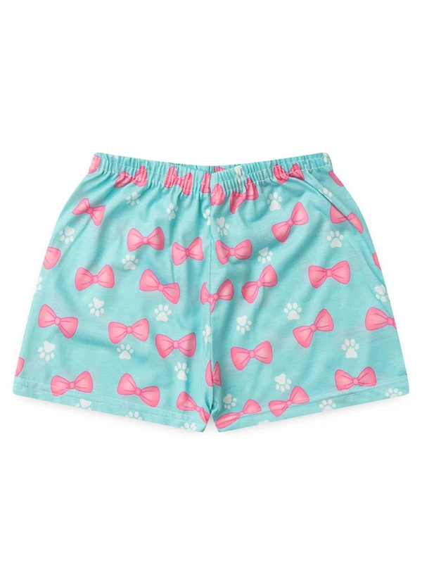 Atelie da Crianca - Pijama Feminino Verão Gato Laço Branco 3