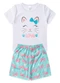 Atelie da Crianca - Pijama Feminino Verão Gato Laço Rosa - variação: Branco