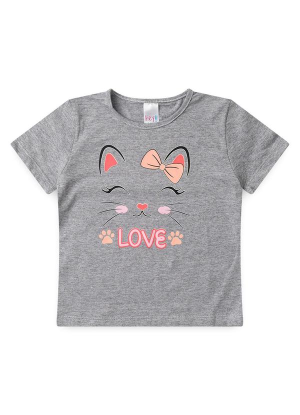 Atelie da Crianca - Pijama Feminino Verão Gato Laço Cinza