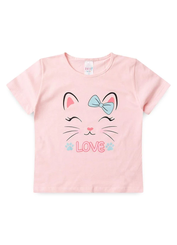 Atelie da Crianca - Pijama Feminino Verão Gato Laço Rosa 2