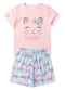 Atelie da Crianca - Pijama Feminino Verão Gato Laço Rosa - variação: Rosa