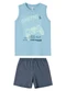Malwee Kids - Pijama Sunset Ride Branco - variação: Azul Claro